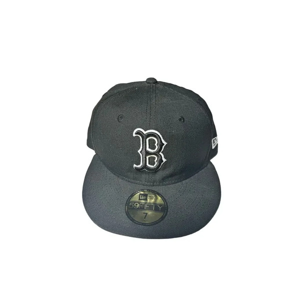 New Era Boston Red Sox Cap Black Sz 7 (55.8cm) - Picture 1 of 9